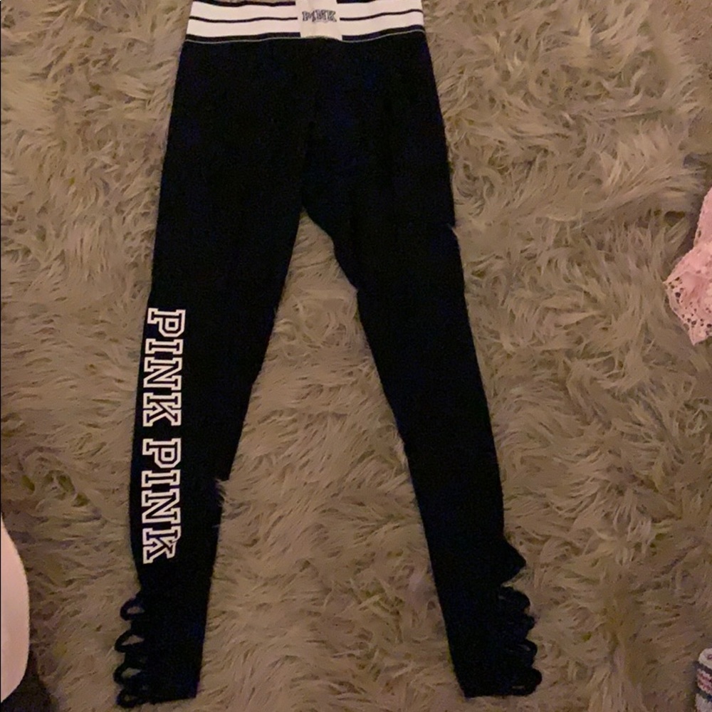 PINK Victorias Secret Black Leggings Size M